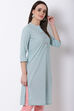 Aqua Cotton Straight Kurta image number 3