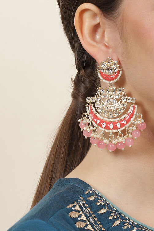 Pink Alloy Earrings image number 1