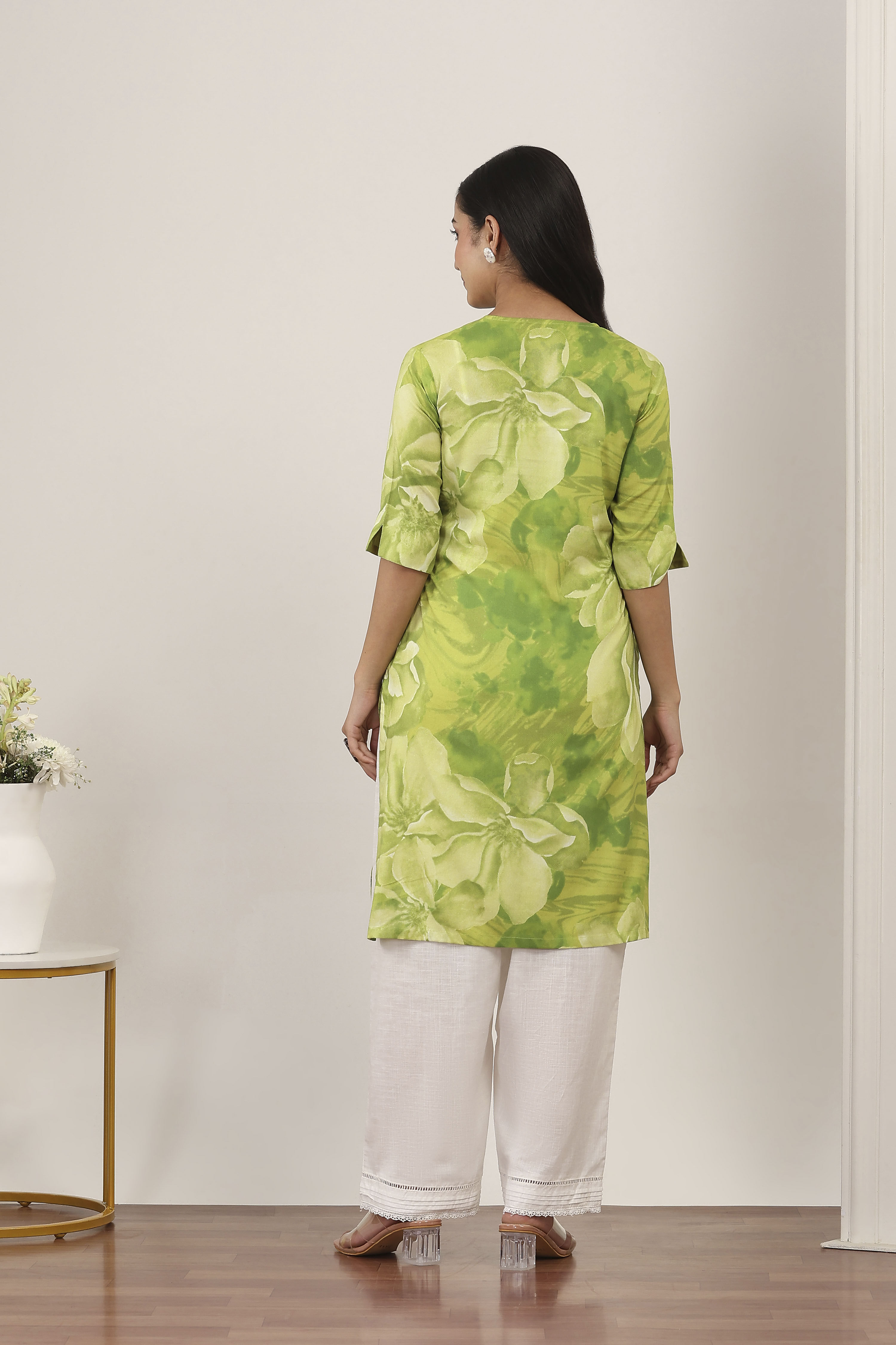 Blue Rayon Straight Kurtas image number 3