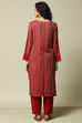 Teal Acrylic Straight Yarndyed Kurta Palazzo Suit Set image number 4