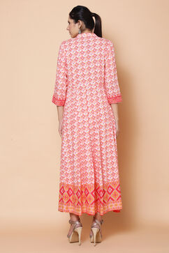 Peach Viscose Rayon Kalidar Dress image number 5