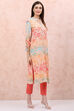 Cream LIVA Straight Kurta image number 3