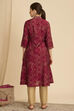 Green Viscose Blend A-Line Printed Kurta image number 4