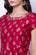 Maroon Polyester Dupioni Flared Dress image number 1