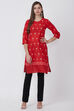 Sky Blue Cotton And Cambric Straight Kurta image number 2