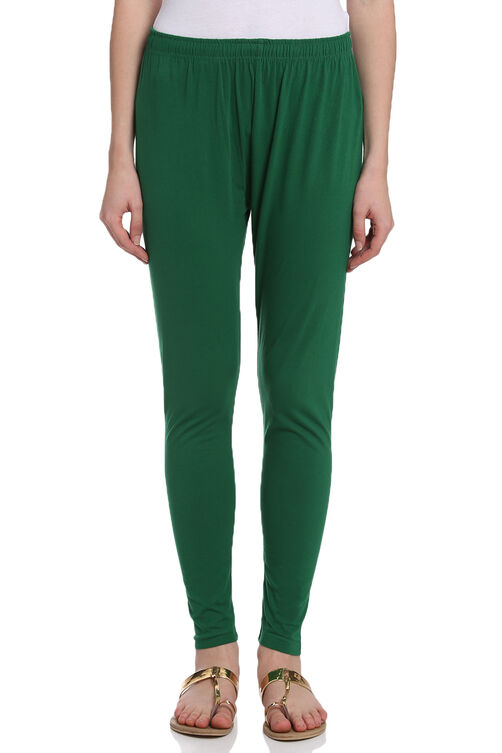 Green Cotton Leggings image number 0