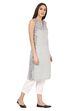 Grey Straight Cotton Kurta image number 2