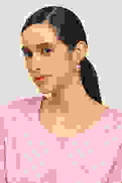 Light Pink Brass Jhumka image number 3