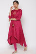 Wine Viscose Front Open Kurta image number 3