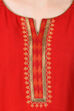 Red A-Line Rayon Kurta image number 4