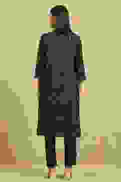 Brown Viscose Blend Printed Straight Kurta Pants Set image number 4