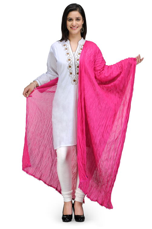 Fuschia Cotton Stole image number 0