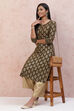 Olive Green Viscose Straight Kurta image number 0