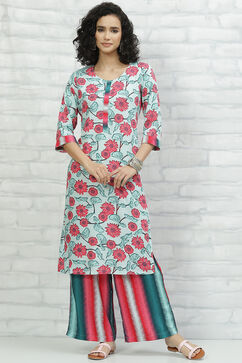 Dusk Blue LIVA Kurta Pants Set image number 0