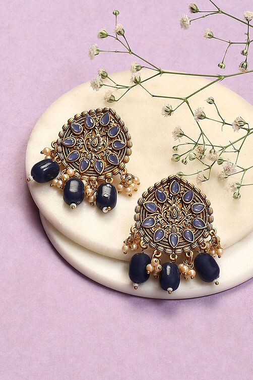 Blue Alloy Earrings image number 0