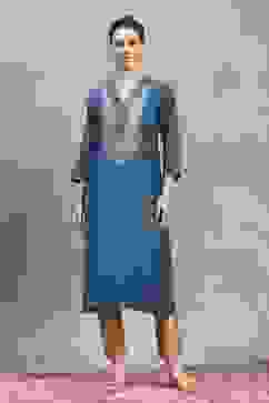 Teal Viscose Blend Solid Straight Kurta image number 5