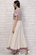 Off White Poly Cotton Flared Dress image number 5