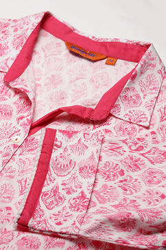 Pink Cotton Slub Tiered Dress image number 1