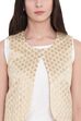 Beige Art Silk Front Open Reversible Jacket image number 1