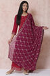 Wine Polyester Georgette Dupatta image number 0