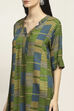 Olive Green Viscose Rayon Printed Straight Kurta image number 1