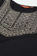 Black LIVA Straight Printed Kurta image number 1
