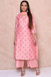 Peach Polyester Asymmetric Suit Set image number 0