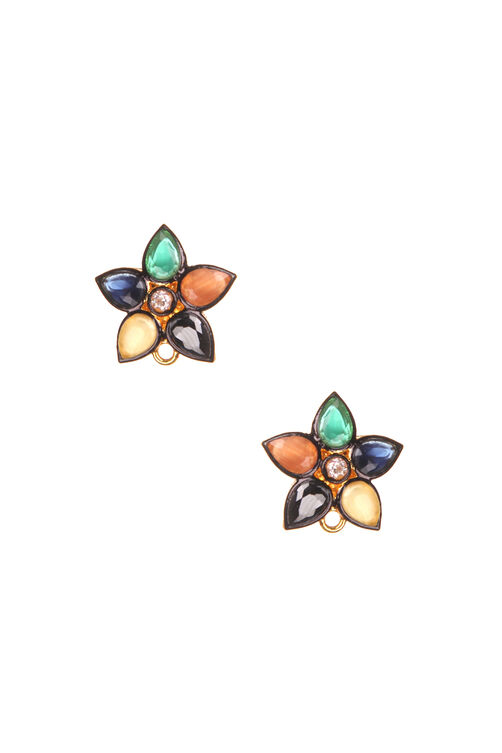 Golden Metal Brass Earrings image number 1