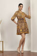 Yellow Rayon Gathered Dresses image number 5