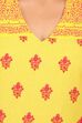 Yellow Cotton Straight Kurta image number 2