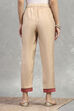 Gold Viscose Blend Solid Straight Pants image number 5