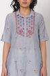 Blue Cotton A-Line Kurta image number 1