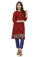 Maroon Straight Cotton Kurta image number 0