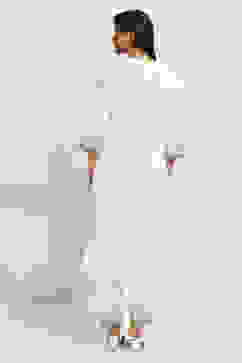 White Cotton Printed Straight Suit Set image number 4