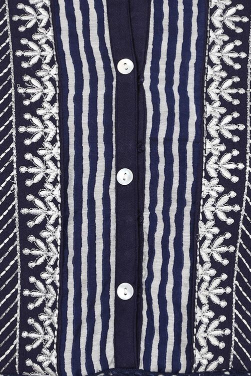 Indigo Kalidar Viscose Rayon Kurta image number 1