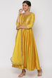 Lime Green Poly Cotton Kalidar Suit Set image number 2