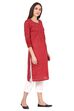 Red Straight Cotton Kurta image number 2