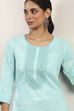 Blue Rayon Straight Suit Sets image number 1