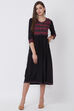 Black Viscose Rayon Flared Dress image number 0