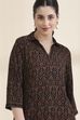 Brown Printed Straight Kurta image number 1