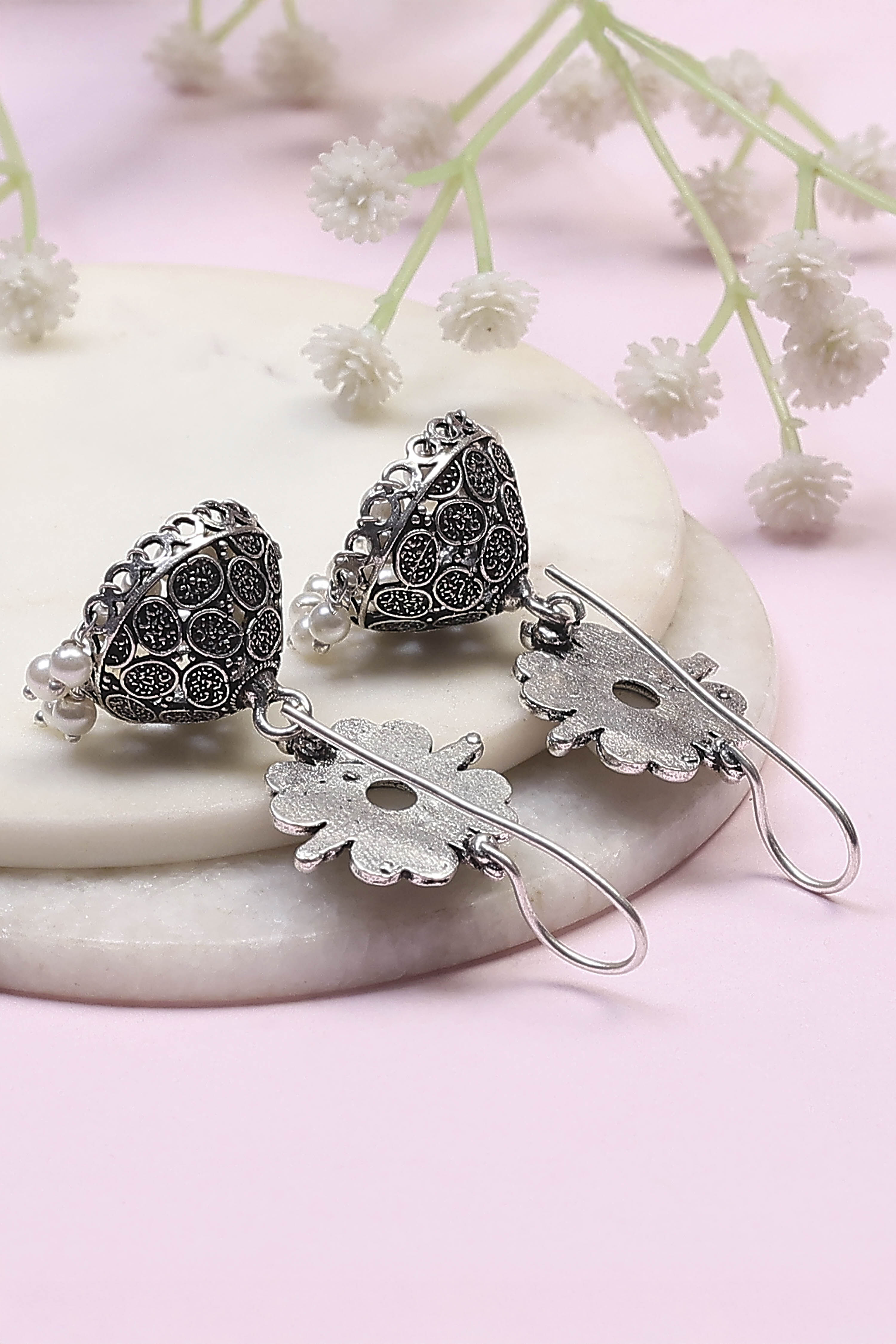 Pearl Brass Jhumka image number 2