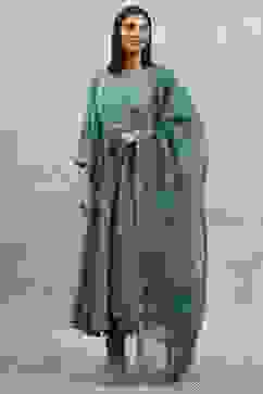 Teal Green Viscose Rayon Embroidered Anarkali Suit Set image number 3