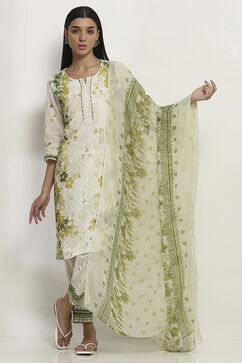 Lime Green Cotton Straight Set image number 2