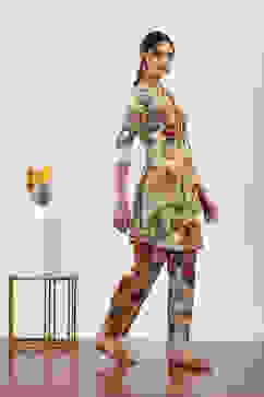 White Cotton Kurta Pants Set image number 5