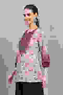 Grey Polyester Printed Straight Top image number 2