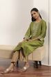 Lime Green Viscose Rayon Straight Kurta Pants Set image number 0