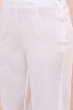 White Solid Slim Pants image number 1