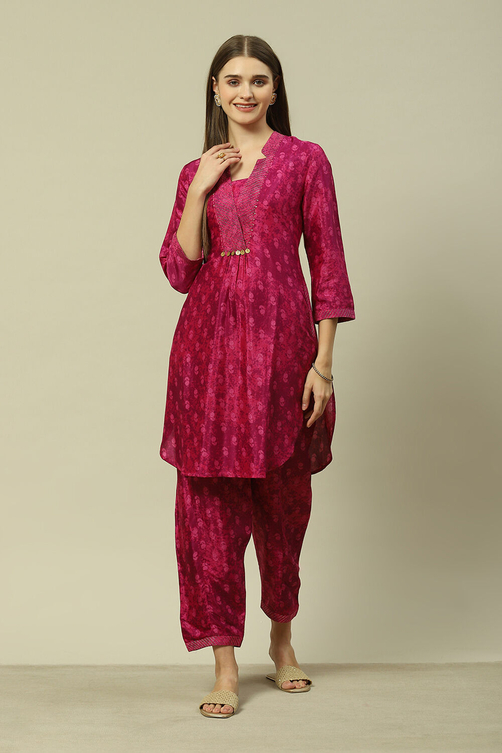 Green Printed Straight Kurta Set image number 6