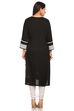 Black Cotton Straight Kurta image number 3