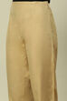 Metallic Gold Poly Viscose Solid Straight Pants image number 1